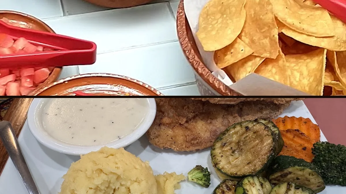Seafood platters on casual dining tables.